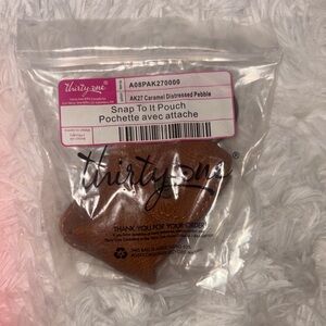 thirty-one Caramel Distressed Pebble Snap-To-It Pouch - Caramel